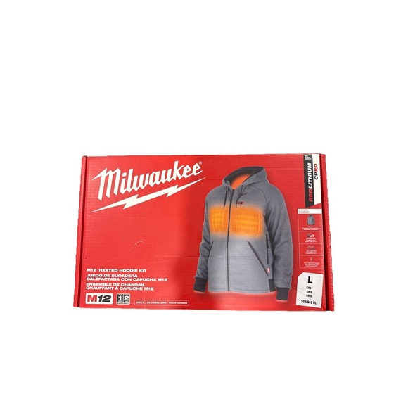 MILWAUKEE TOOL Other - Milwaukee Tool 306G-21L M12 Heated Hoodie Kit - Gray Large